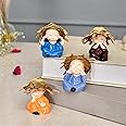 CraftVatika Baby Monk Buddha Set of 4- Monk Buddha Statue Showpiece, Diwali Decoration Items Buddha for Table Decor Living Room Home Car Dashboard Diwali Decorative Items