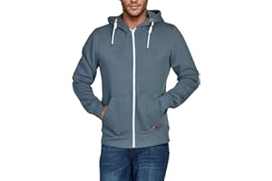 riverso Męska kurtka z kapturem RIVThilo, bluza z kapturem, zamek błyskawiczny, jednokolorowa, bawełna, szara, brązowa, zielona, czerwona, niebieska, czarna, S M L XL 2XL 3XL 4XL 5XL