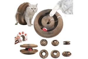 YJWZ Jouet Chat Accordéon Interactif à Griffer, Jouet Chat Carton Ondulé avec Cloche, Résistant aux Rayures et Durable,Pliable, Plusieurs Changements de Forme