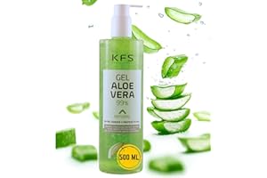 KFS PROFESSIONAL KFS Gel Aloe Vera Pur 99% – Soin Hydratant Multifonction Visage, Corps et Cheveux, Après-Rasage, Après Soleil, Post-Épilation et Tatouage – Texture Non Grasse à Absorption Rapide – 500ml