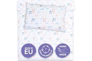 Totsy Baby Funda nordica Infantil 100x135 cm para Cuna 70 - algodón Saco nordico y Cubre de edredon Cama para niños y niñas Juego Fundas para edredón 100 x 135 cm con Almohada 60 x 40 cm Oeko-Tex