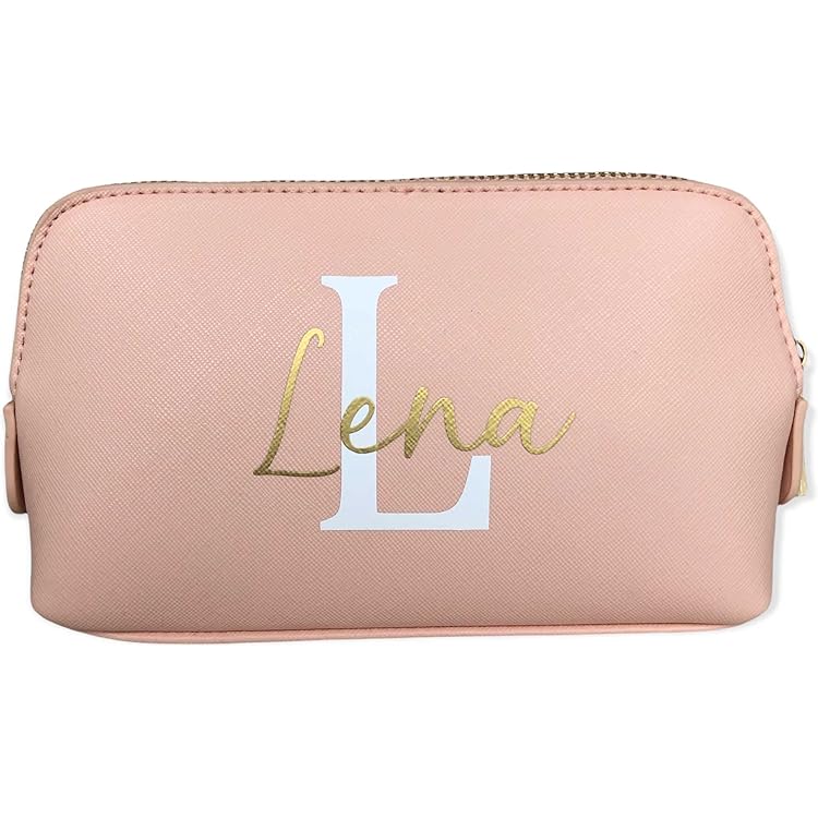 Personalisiert Make-up-Tasche Mit Buchstabe A-Z – Baumwoll-Leinen, 9,6x7,1 Zoll – Geschenk Für Frauen