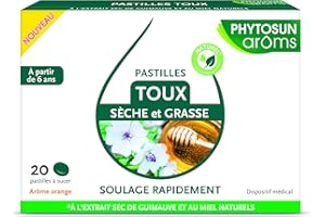 Phytosun Arôms – Pastilles Toux Sèche & Grasse – Naturel* – Action Rapide : Soulage tous les types de Toux** – 20 Pastilles