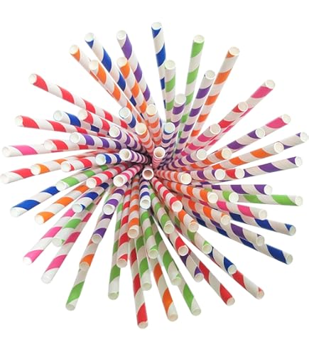 100 Stück Halloween Papier Strohhalme - Biologisch Abbaubar Mit Grusel-Motiven