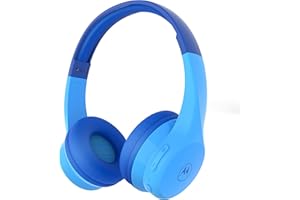 Motorola Sound Moto JR300 Bluetooth Kinder Kopfhörer mit Mikrofon – Leichter Over Ear für,Lautstärkebegrenzung 85 dB,Audio-Splitter zum Teilen ideal Schule,Reisen,Gaming Blau