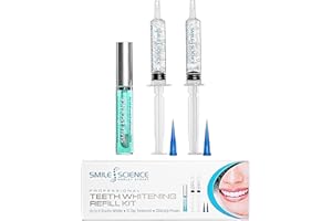 Smile Science Harley Street - Professional Teeth Whitening Gel Refill Kit - Includes Teeth Whitening Gel Refills, Stain Remover & Precision Tips - 100% Enamel Safe - Vegan - Rapid Results