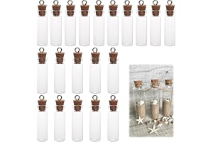 TASSFROO 20 st glasflaskor med korklock, mini transparent glasflaska med kork transparent glasflaska med kork miniatyrdryckes