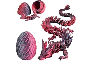 YEWCEP 3D Gedrucktes Drachenei mit 22cm Drachenfigur - Mystisches Deko-Set für Schreibtisch, Osternest & Home Office (Mini-Deko, PLA Material, BPA-frei)