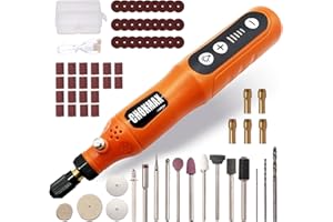 CHOKMAX Akku Multifunktionswerkzeug, 5-Gang-Schleifer-Kit mit 72 Zubehörteilen und Front-LED-Licht, Typ-C-Ladekunsthandwerkswerkzeug zum Gravieren, Schleifen, Polieren, Bohren, Schleifen
