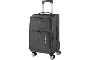 ITACA - Maletas De Viaje Cabina 55X40X20 Material EVA Ligero, Trolley con Ruedas Maleta De Mano para Avion Maleta Cabina Equipaje para Viajes Cortos. Candado de Combinación Compatible Ryanair, Gris