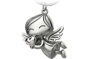 FABACH Breloczek do kluczy z aniołem stróżem Lucky z sercem - anioł talizman szczęścia breloczek miłość - prezent anioł stróż talizman - anioł z sercem jako pomysł na prezent dla