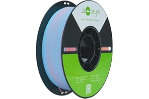 SOLEYIN Filamento PLA Mate 1.75mm para impresora 3D 1kg Filamentos PLA de Alta Velocidad 30-300mm/s, Ultra PLA Precisión+/- 0.02mm (1kg,Flúor)