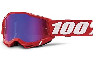 100 Percent ACCURI 2 Goggle Mirror Red/Blue Lens, Adultos Unisex, Rojo, ESTANDAR