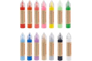 Ovaletta 14 Farben Kerzen Bemalen Set, Kerzenstifte, Wachsplatten für Kerzen, Candle Pen, Kerzenstifte zum Verzieren, Keramik Bemalen Set, je 25 ml