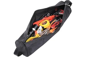 YISNTF Tool Bag Organiser, Tool Pouch Bag, Small Tool Bag, Heavy Duty Muti-Purpose Wide Open Mouth Tool Storage Bag with Hanging Loop, Tools Bag for Pliers Wrenche Screwdriver Spanner