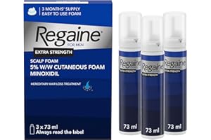Regaine For Men Extra Strength Foam - Scientifically Proven To Help Stop Hereditary Hair Loss - Minoxidil Foam for Hair Regrowth - (3 x 73ml), Packaging May Vary