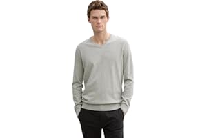 TOM TAILOR Herren Strickpullover mit V-Ausschnitt