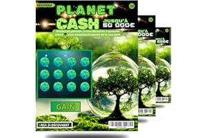 NOZHAM® X3 Faux Tickets à Gratter Gagnants Planet Cash – Gag avec Gain FICTIF 10 000€ – Blague Noël – Secret Santa - Anniversaire, Soirée, Enterrement Vie de Garçon/Fille