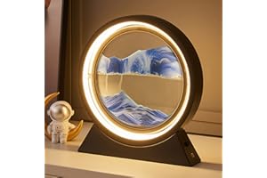 FIORKY Lampe LED en forme de sablier 3D, peinture de sable qui coule en mouvement, gradation de 3 couleurs, USB peinture de sable mobile, travaux manuels, décoration de table, décoration d'intérieur