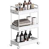 SOLEJAZZ Carrello portaoggetti a 3 Ripiani Carrello Scorrevole Carrello portaoggetti Mobile Ripiano per Cucina, Bagno, Lavand