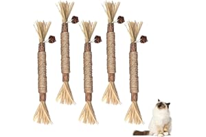 CYBGQP 5 Stück Knabberstangen Katze, Silvervine, Zahnreinigende Knabberstangen, Zahnreinigende Knabberstangen Katze, Matatabi Stick Katze, Katzenminze Stick für Katzen Zahnpflege