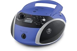 Grundig GRB 3000 BT portable radio boombox with Bluetooth blue / silver