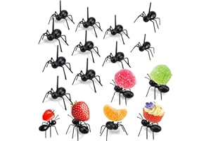 YSTrillion Tenedores de Frutas 24 Piezas Postre de Fruta Palillo de Dientes Forks,Reutilizable Palillos de Dientes de Hormiga Tenedor para Alimentos,Frutas,Cócteles,Sándwich,Pasteles