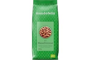 ‎MUNDO FELIZ Mundo Feliz Rohe Haselnüsse aus Bio-Anbau, 2 x 500 g