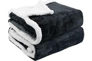 PFIMIGH Manta Impermeable para Perros, con 3 Capas de Franela y Sherpa, Tiro para Mascotas Reversible, Protector para Cama, Sofá y Sofá, Gris Oscuro, 127x152 cm