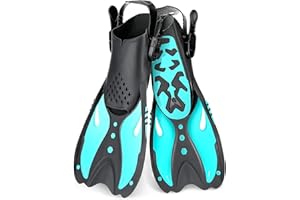 LUZIYUN Palmes de Plongée Palme Courtes Réglables Palmes Réglables Palmes Natation Piscine Palme de Natation Palmes de Snorkeling pour Entraînement de Natations, la Plongée avec Tuba