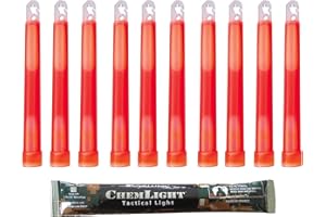 CYALUME TECHNOLOGIES Cyalume Leuchtstab, rot, militärisch, ChemLight Sticks, 15 cm, hohe Intensität 30 Minuten (Packung mit 10 Stück), Militärtauglich, REACH-konform
