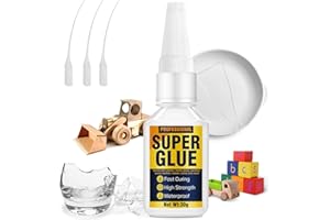Inpumo Superglue 30g, Super Glue All Purpose with Anti-Clog Cap, Waterproof and Heat Resistant Strong Glue for Plastic, Leather, Metal, Wood, Ceramic,Glass, DIY, Precise Repair