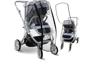 Wemk Parapioggia Passeggino Universale con Finestra di Contatto - Parapioggia per Carrozzina con Doppia Cerniera Impermeabile per Aprire - Taglia L