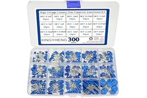 XINGYHENG BGTXINGI 300pcs 15Values High Voltage Ceramic Disc Capacitor Assortment Kit ( 1KV 2KV and 3KV ) ( Capacitor Range : 0.1nF~22nF )