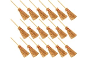 Artibetter 80 Pièces Maison de Poupée Miniature Balai Miniature Modèle Modèles Miniatures Halloween Petites Vadrouilles Balai en Bois