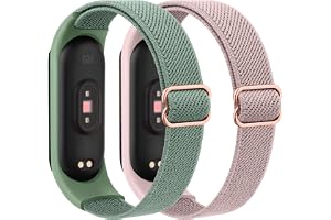 Amzpas Armband för Xiaomi Mi Band 3/4/5/6/7 armband, elastiskt justerbart nylonersättningsarmband för Xiaomi Smart Band 7/6/5