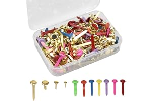 Tibapla Brads Scrapbooking 300pz Fermacampioni Colorati Metallo,5 Specifiche Elementi Di Fissaggio In Carta Fermacampioni Piccoli Ferma Campione Piccoli Metallo Lavoro Artigiano,Scrapbooking,Album