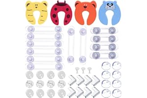 DONOLA Kits Sécurité de Bébé – Caches Prises Électrique pour Enfant (12 caches+3 clés)+ 16 Protection Table Enfant Coins De Table+12 Loquets de Sécurité pour Bébé