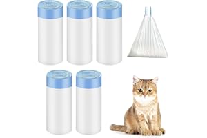 PVFZXS 75 Stück Katzenklo Beutel, Biologisch Abbaubreie Mülltüten für Katzentoiletten,Mülltüten mit Tragegriff Selbstreinigende Katzentoilette Müllbeutel Katzentoilettenbeutel mit Zugbänder