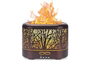 ‎SALUBRITO SALUBRITO Metall Aroma Diffuser Flammeneffekt, 200ml Flamme Diffusor für Ätherische Öle, Duftöl Diffuser Luftbefeuchter, Defuser Luft Aroma, Duftlampe Elektrisch