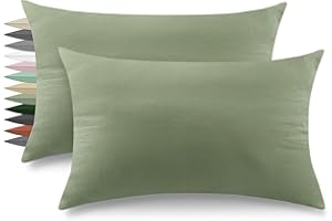 ‎TOCOMOA TOCOMOA Kissenbezug 40 x 80 2er Set - Kissenbezüge 40x80 cm Grün 100% Mikrofaser, Premium und Weich Kissenhülle, Kopfkissenbezug 40x80 mit Reißverschluss