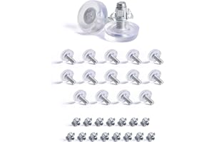 SPDYCESS 16 szt. M8 Przezroczyste Regulowane Nóżki Poziomujące, Nóżki o Regulowanej Wysokości, Poziomnice Meblowe z Nakrętka do Wbijania, Regulator Poziomu do Szafki Kuchennej Lub Łazienkowej