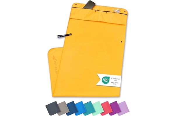 Fit-Flip Serviette de Fitness en Microfibre – avec Poche Zippée et Aimant – Serviettes pour Salle de Sport – Compact, antidérapant et séchage Rapide – Serviette de Sport Musculation