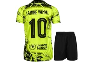 Hawkara Barcelona Yamal #10 Kinder Sonderausgabe Trikot mit Kurz, Fußball Trikot Set Jugendgrößen