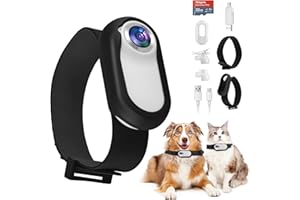 LUQIXCEY 1080P HD Katzen Kamera Halsband, Hundekamera Halsband mit 170° Weitwinkel & 32GB SD-Karte, Mini Sport Action Kamera Katzenkamera für Videoaufnahmen und Fotos Tierkamera für Katzen Hunde Tiergeschenk