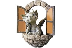 YFJSML Figure Drago Giardino, Decorazione Giardino per Esterni, Bella Scultura Drago, Sculpture Resin Dragon, Realizzate a Mano, Decorazione Giardino per Innen und außen (B)