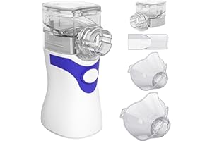 BellaAchtung Nebulizador Portátil Set, Aerosoles Ultrasónica Inhalador Nebulizador con boquilla para niños y adultos, eficaz para enfermedades respiratorias (azul)