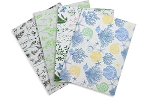 ZHNERY 20 feuilles de papier de soie pour emballage cadeau – Vert bleu 4 motifs différents 50 x 35 cm pour emballage cadeau de Noël
