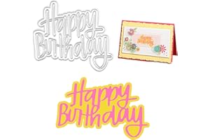 simarro Happy Birthday Die Cuts for Card Making Metal Cutting Dies Embossing Template for DIY Scrapbooking