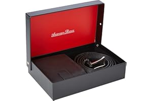 Ashford Ridge Mens Real Leather Belt and Wallet Gift Set - Black Large